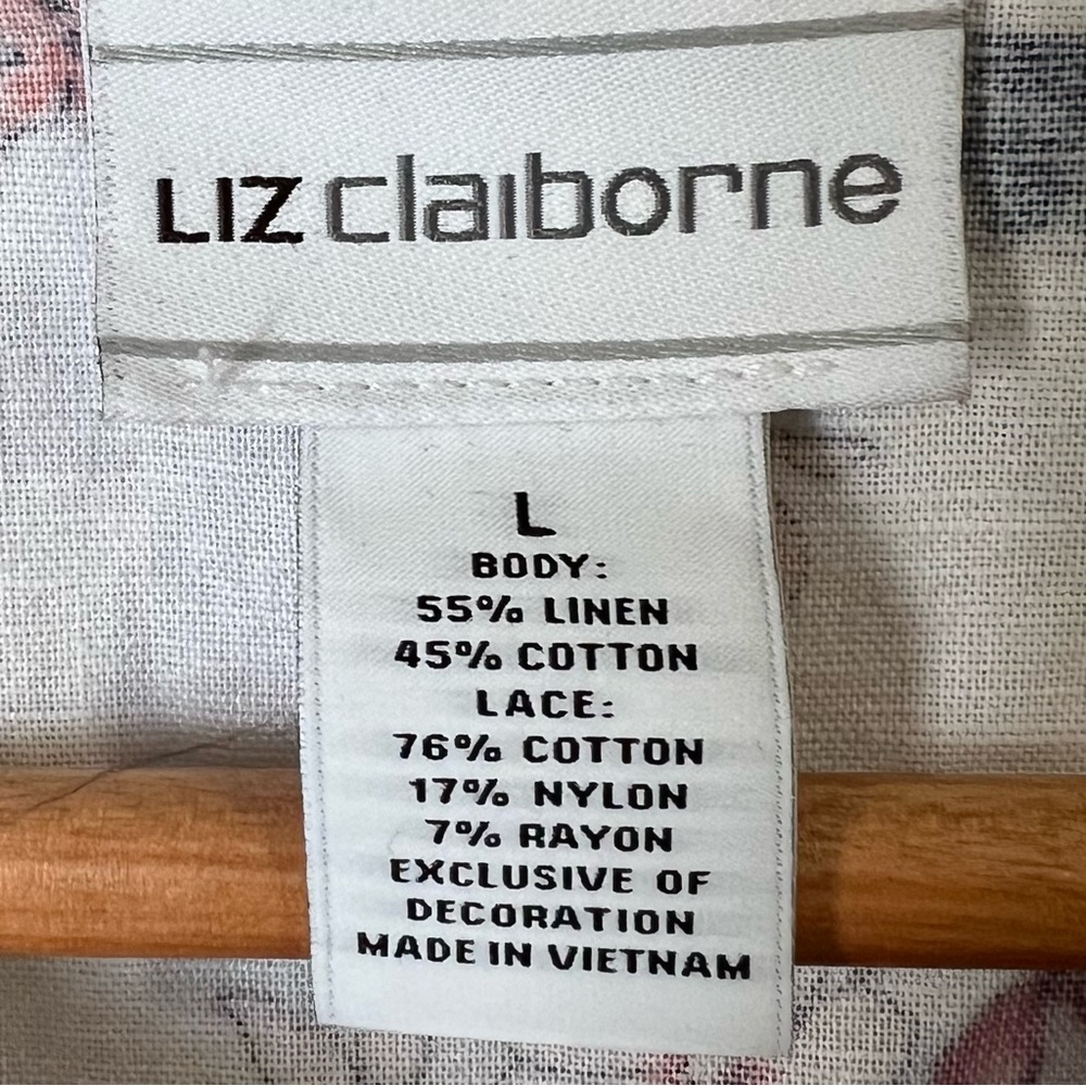 Bundle of 2 Liz Claiborne Women's Large Linen Blend Sleeveless Button Up Blouses - Picture 13 of 13